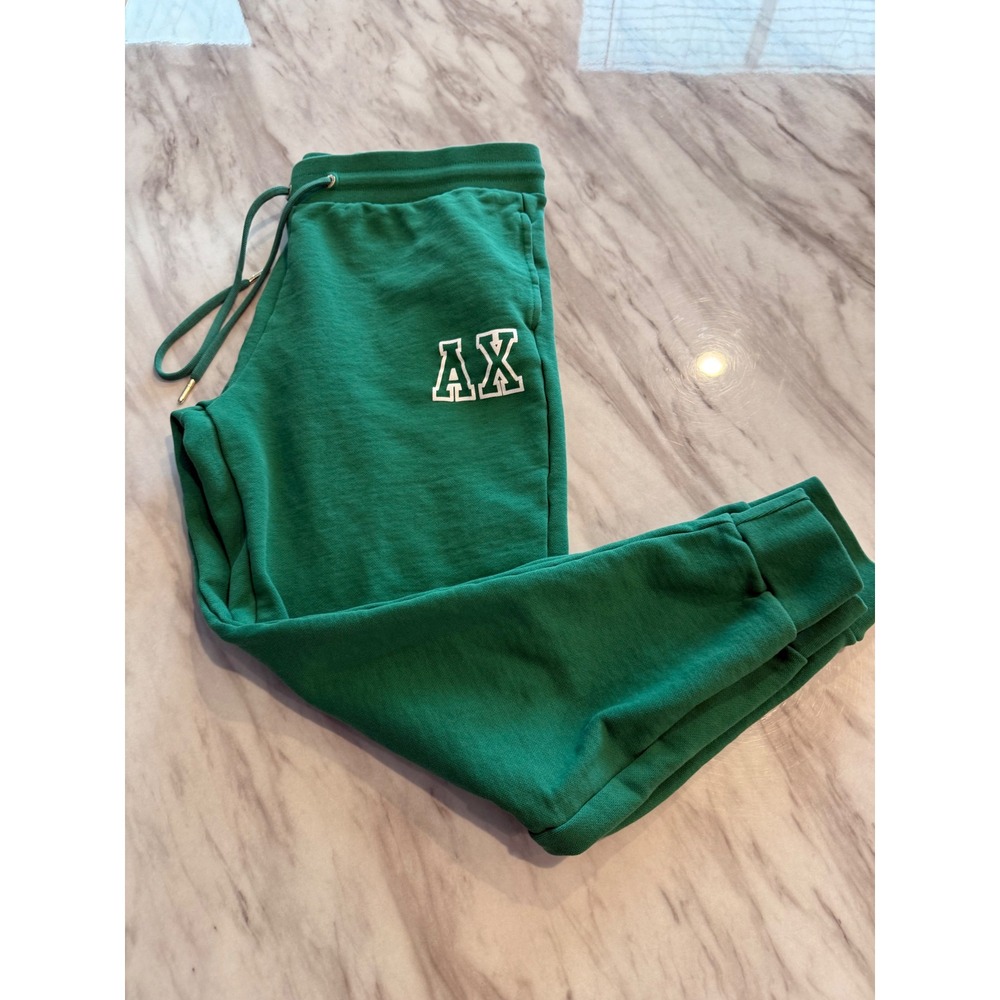 Armani Exchange AX Green Logo Jogger Sweatpants XL Mens Drawstring Pockets
